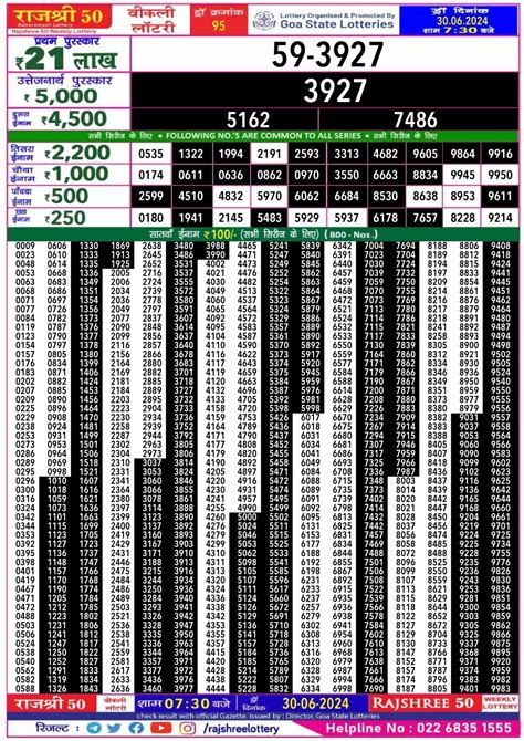 rajshree 50 lottery result today evening|Rajshree 50 Lottery 7:30PM Result 3/06/24 – All Lottery Result .